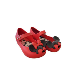 Mini Melissa Red Kids Shoes with Black Accents